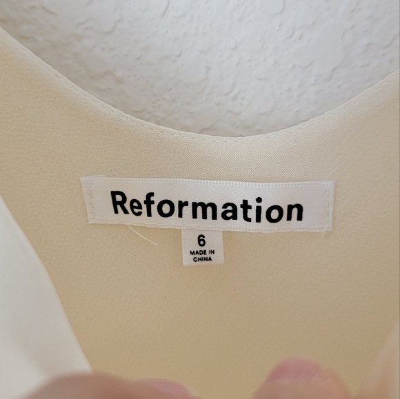 NWT Reformation Annabelle Maxi Silk Dress Fior Di Latte Cowl Scooped Neck 6 - Picture 7 of 12